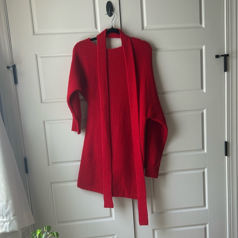 Festive Red Sweater Dress